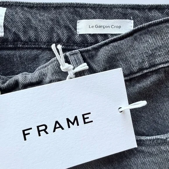 NWT FRAME Le Garcon Crop Straight Leg Boyfriend Jeans In Wilkinson Destruct 26
